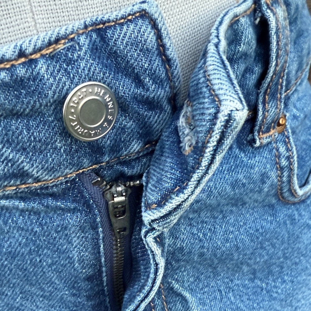 H&M Blue Denim Skirt Split Front 4 - Picture 5 of 5